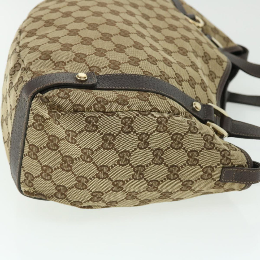 GUCCI GG Canvas Shoulder Bag Beige Brown 130736 ac2133