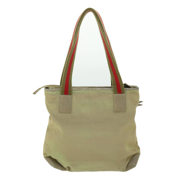 GUCCI Sherry Line Tote Bag Nylon Khaki Red 019 0402 1705 ac2136