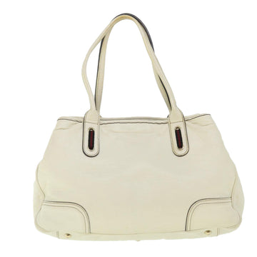 GUCCI Sherry Line Shoulder Bag Leather White Red 163805 ac2137