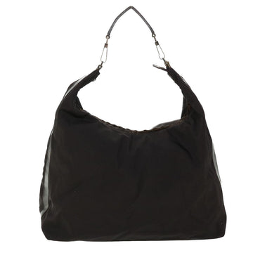GUCCI Bamboo Shoulder Bag Nylon Canvas 4Set Black Beige Brown ac2155