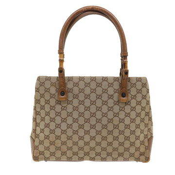 GUCCI GG Canvas Bamboo Shoulder Bag Canvas Leather Black 112526 ac2174