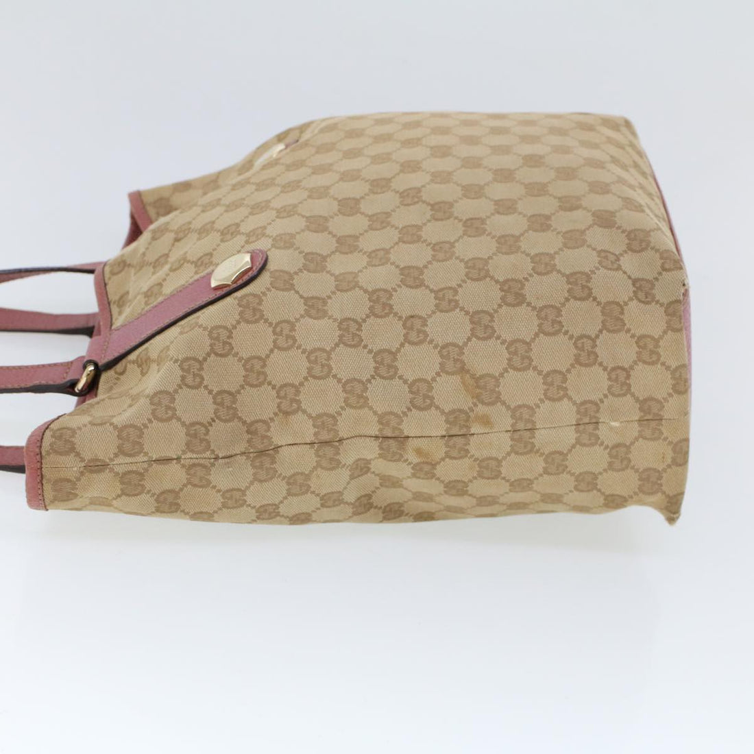 GUCCI GG Canvas Shoulder Bag Canvas Leather Beige Pink ac2175