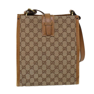 GUCCI GG Canvas Shoulder Bag Canvas Leather Beige Brown 110292 ac2178