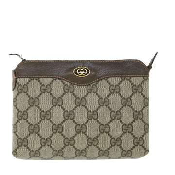 GUCCI GG Canvas Pouch PVC Leather Beige 89 01 020 ac2194