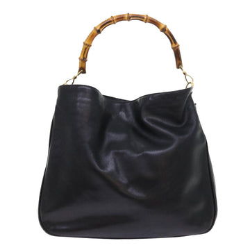 GUCCI Bamboo Shoulder Bag Leather 2way Black ac2306