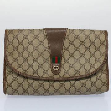 GUCCI GG Supreme Web Sherry Line Clutch Bag 2Set Beige Red Green ac2325