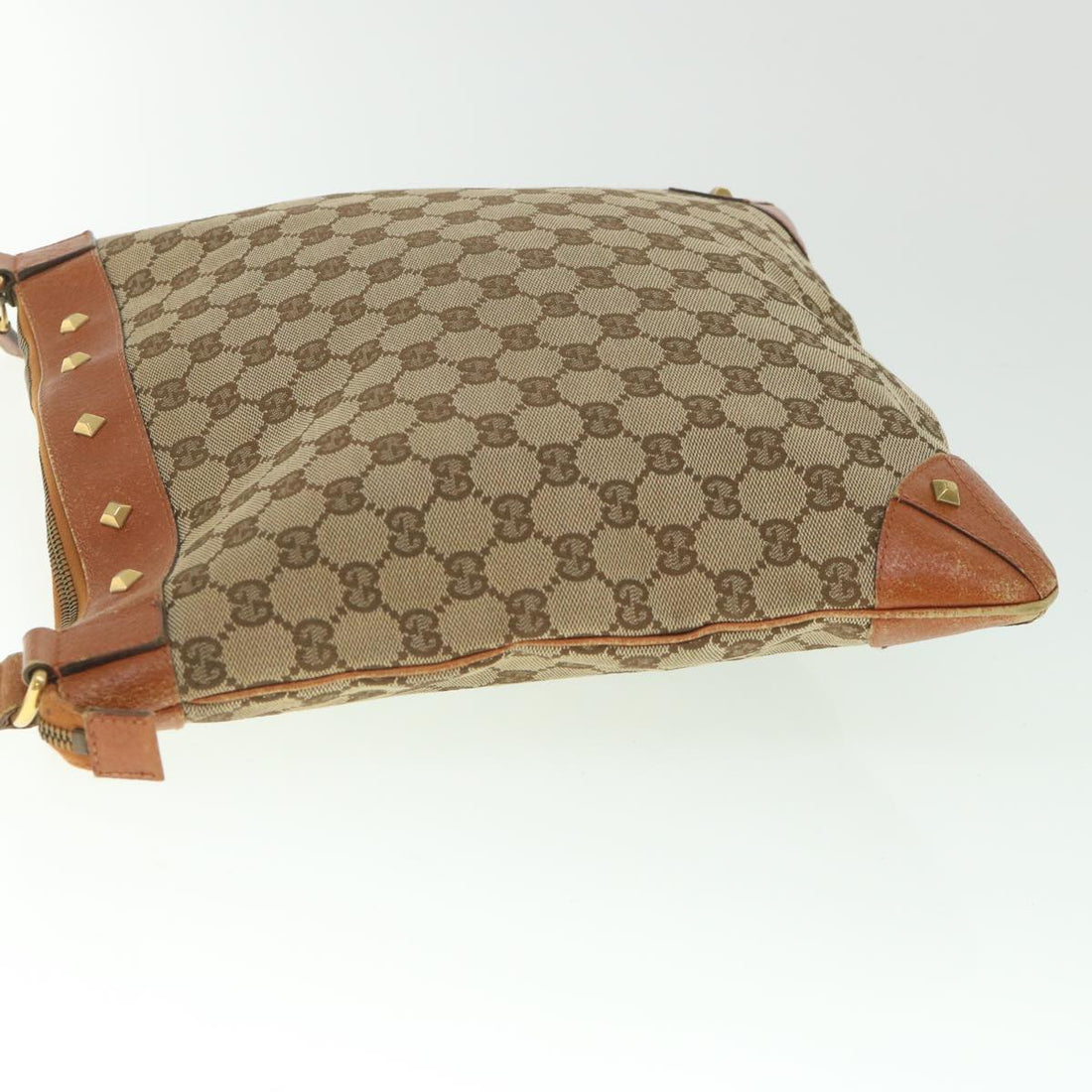 GUCCI GG Canvas Shoulder Bag Beige 120894 ac2335