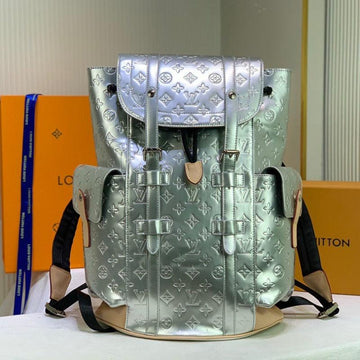 Makersluxe - Silver Mirror Monogram Backpack