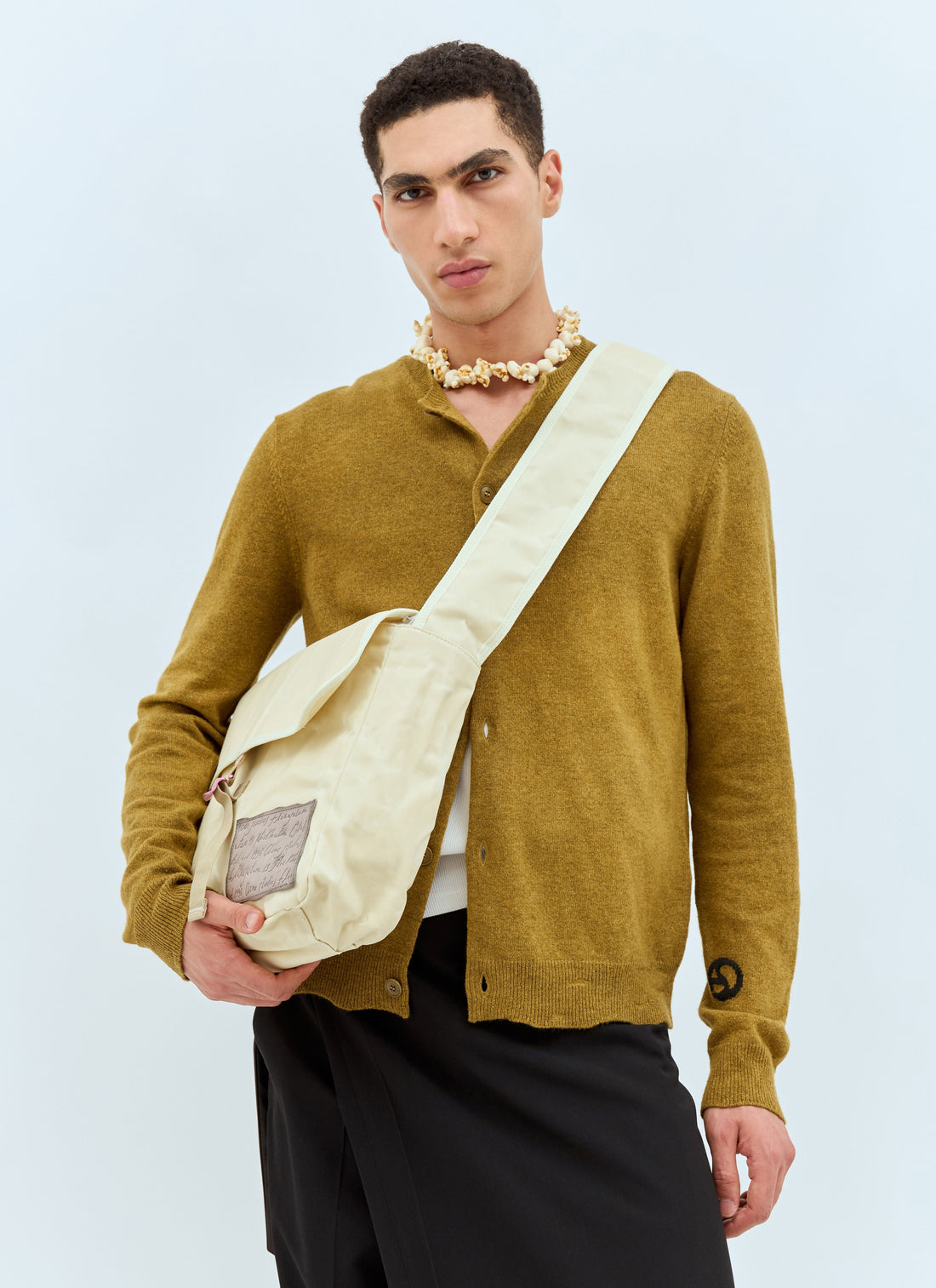 Acne Studios Men Leather Patch Messenger Bag