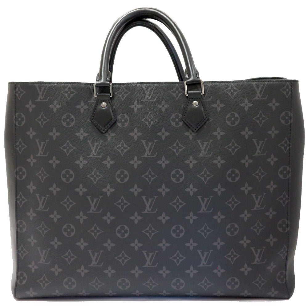 Louis Vuitton Grand Sack M44733 Monogram Eclipse Tote Bag Black Leather  Unisex Preservation Bag