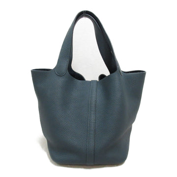 Hermes Picotin Lock MM Velcro Handbag Handbag Handbag Leather  Clemence  Blue 060991CC