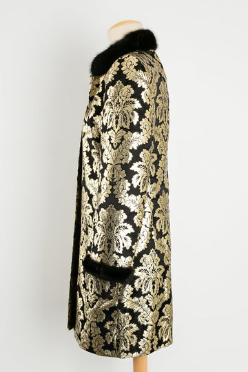Manteau du soir noir et or Louis Féraud