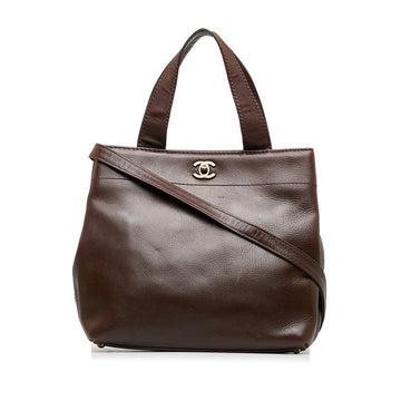 Chanel Handbags 2WAY Brown Leather Ladies Chanel