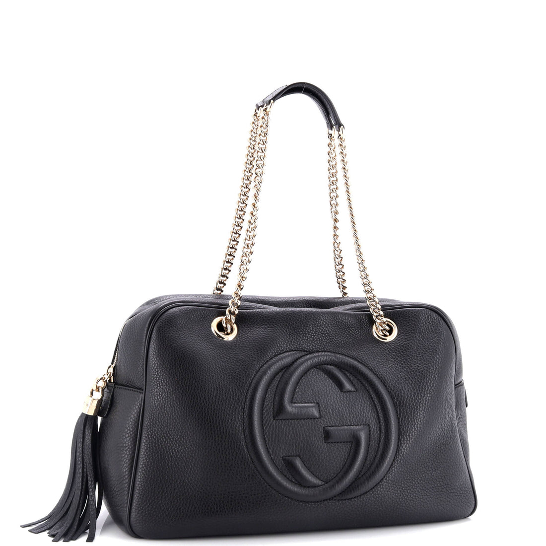 Soho Chain Zip Shoulder Bag Leather Medium