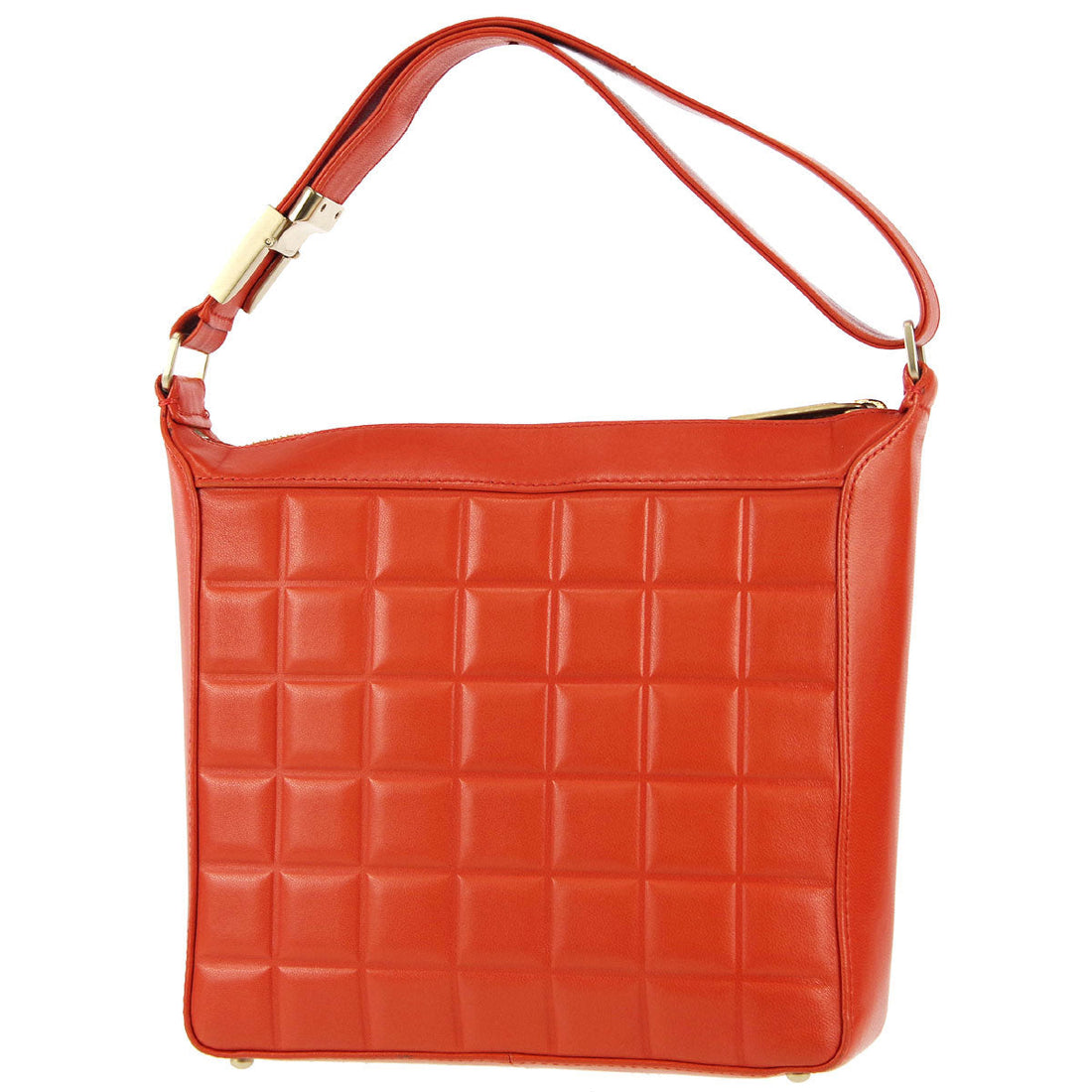 Chanel * 2003-2004 Orange Lambskin Choco Bar Shoulder Bag