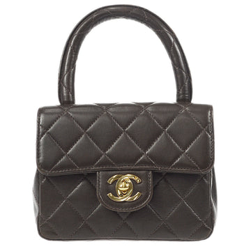 Chanel 1994 Classic Flap Handbag Micro Brown Lambskin