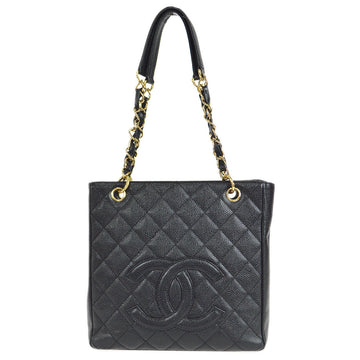 Chanel 2001-2003 Petite Shopping Tote PST Black Caviar