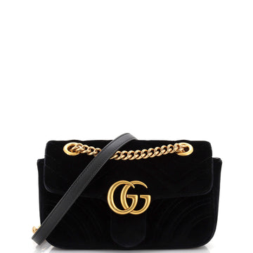 GG Marmont Flap Bag Matelasse Velvet Mini