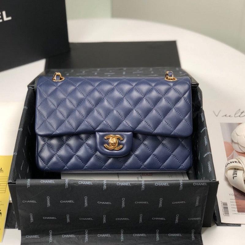 Makersluxe - Lambskin Jumbo Shoulder Bag Blue