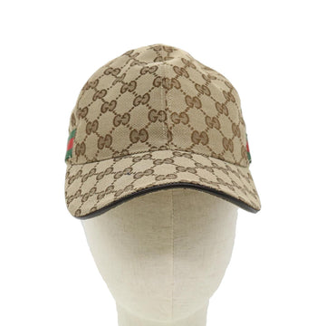 GUCCI Web Sherry Line GG Canvas Cap Beige Red Green 200035539517 am3157