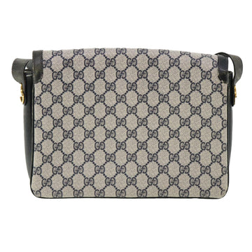 GUCCI GG Canvas Shoulder Bag PVC Leather Navy am3194