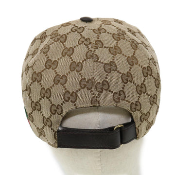 GUCCI Web Sherry Line GG Canvas Cap Beige Green Red am3212
