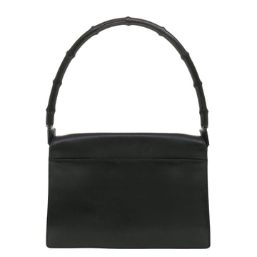 GUCCI Bamboo Shoulder Bag Leather Black 001 3239 001998 am3859