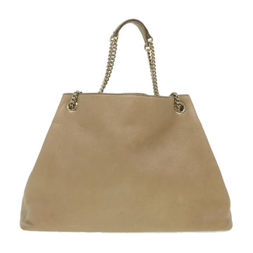 GUCCI Chain Soho Shoulder Bag Leather Beige 310306 am3948