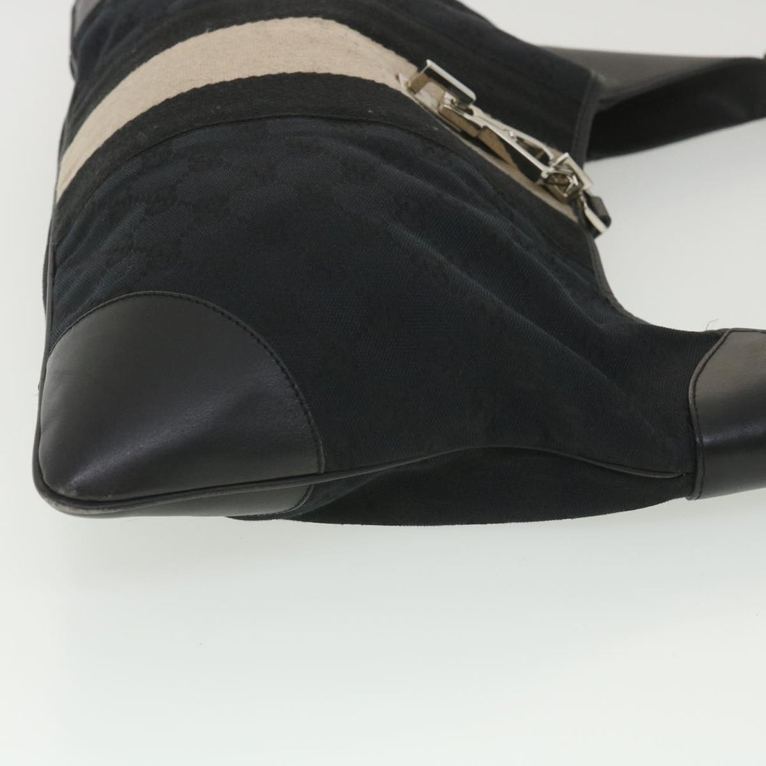 GUCCI GG Canvas Jackie Shoulder Bag Black 001.4075 am3986