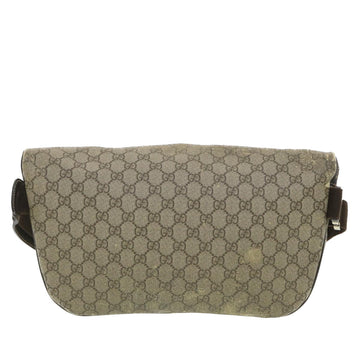 GUCCI GG Canvas Waist Bag PVC Leather Beige 211110 am3994