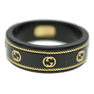 GUCCI Interlocking YG ring 18K Ring Black 606826 am3996