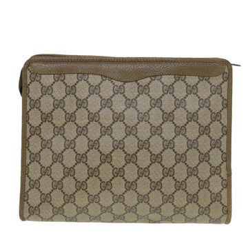 GUCCI GG Canvas Clutch Bag PVC Leather Beige 97.01.038 am4070