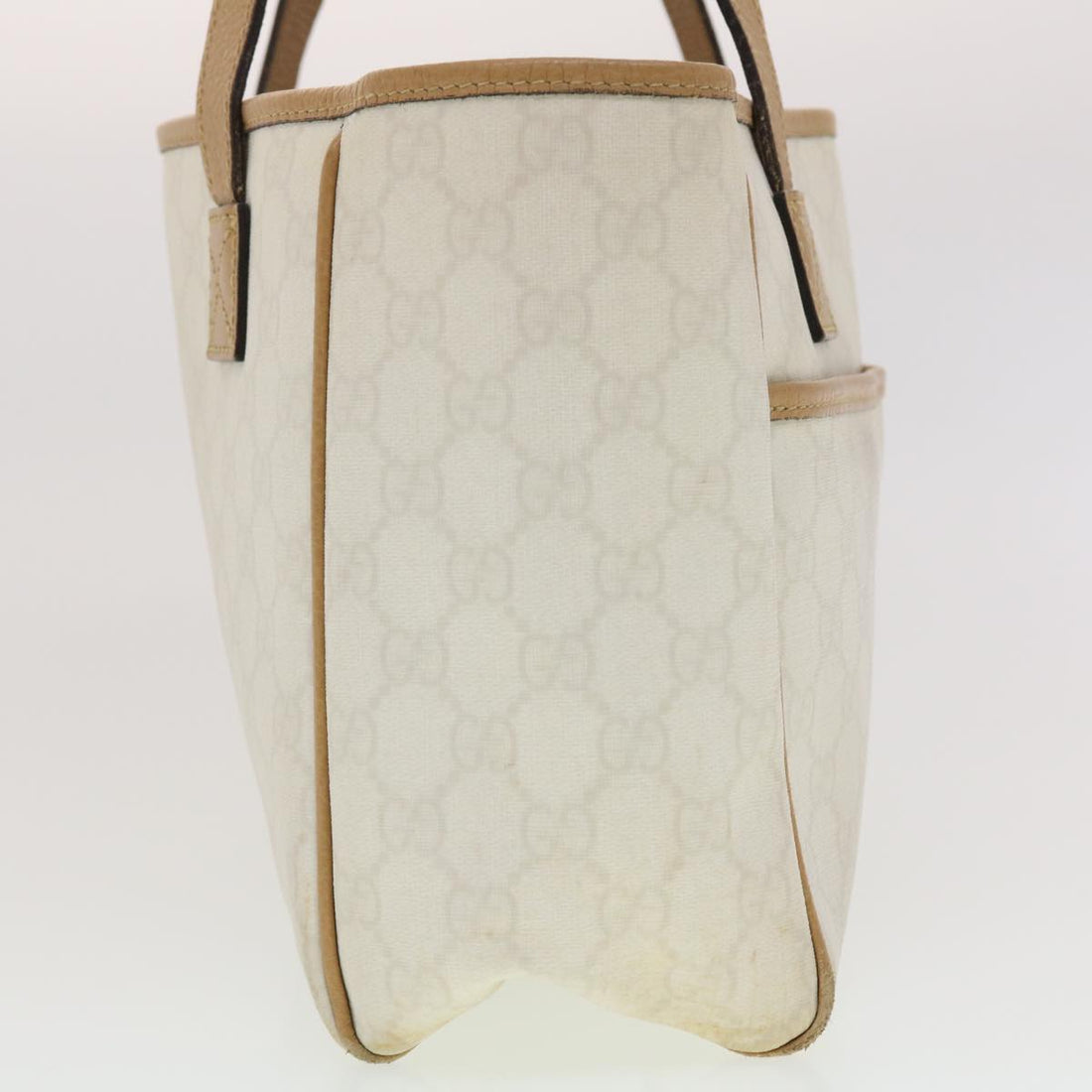 GUCCI GG Canvas Shoulder Bag PVC Leather White 26422 am4201