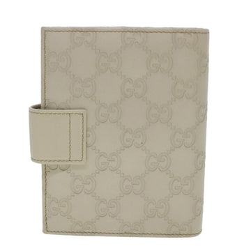 GUCCI GG Canvas Day Planner Cover Leather White 115240 am4294