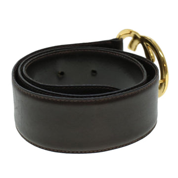 GUCCI Belt Leather 33.1"""""""" Brown 52808/75 am4354