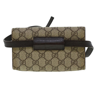 GUCCI GG Canvas Waist Bag PVC Leather Beige 137376 am4371