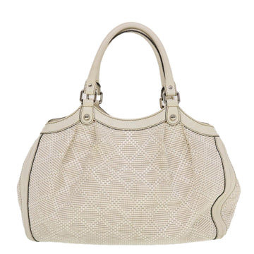 GUCCI Diamante GG Canvas Hand Bag Leather White 211944 am4493