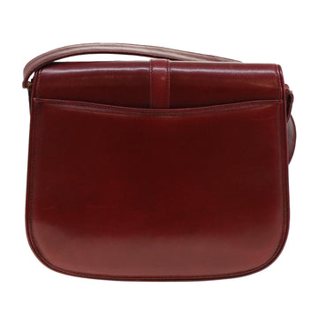GUCCI Shoulder Bag Leather Red am4554