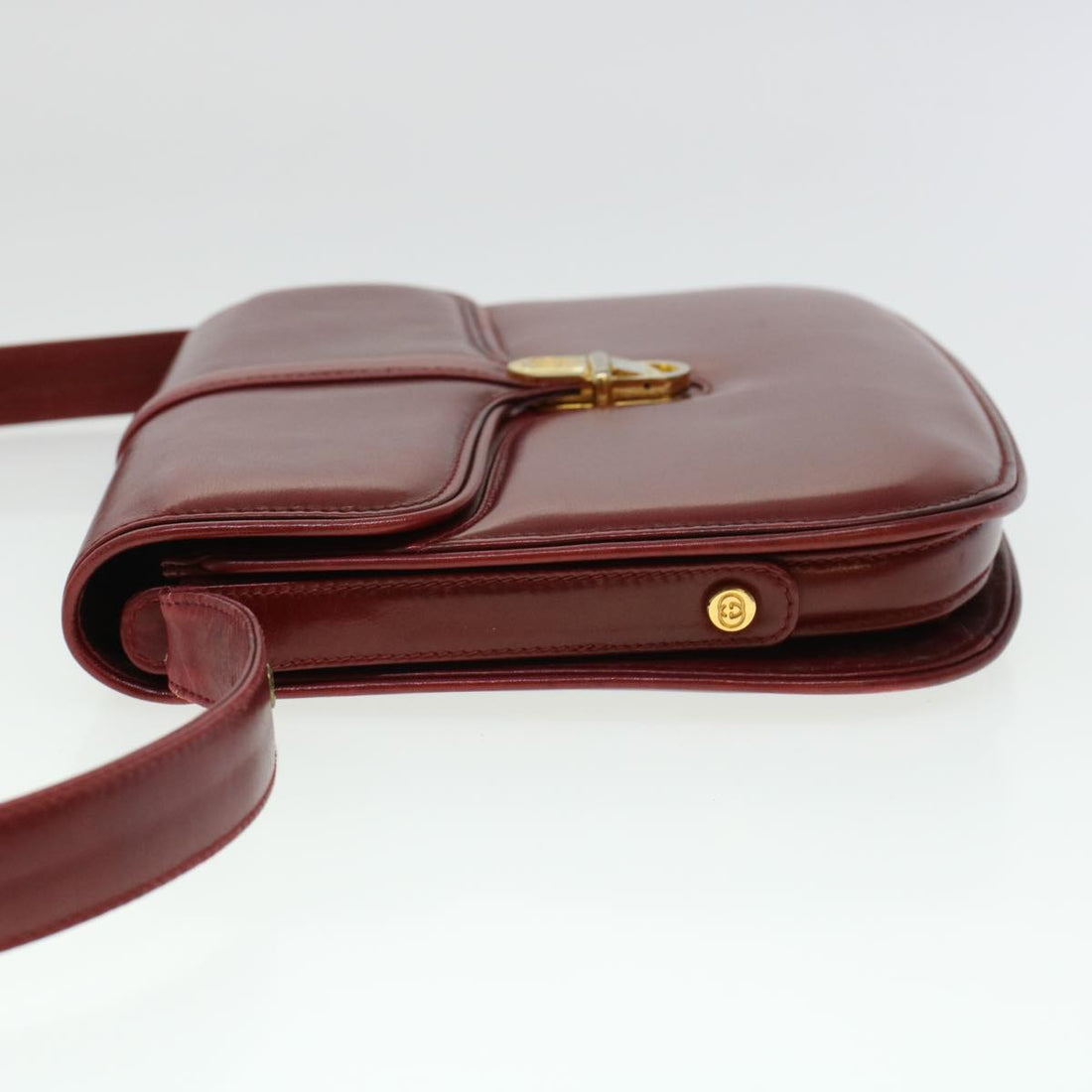 GUCCI Shoulder Bag Leather Red am4554