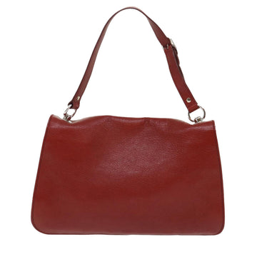 GUCCI Interlocking Shoulder Bag Leather Red 115746 am4584