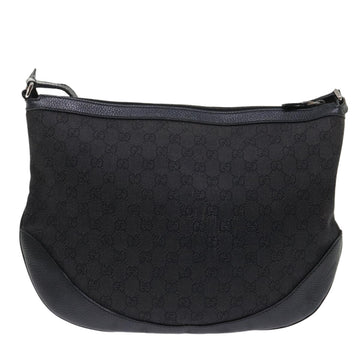 GUCCI GG Canvas Shoulder Bag Leather Black 272380 am4590