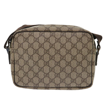 GUCCI GG Canvas Shoulder Bag PVC Leather Beige 114291 am4698
