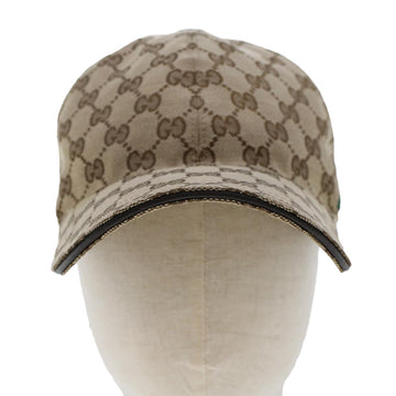 GUCCI GG Canvas Web Sherry Line Cap L Beige Red Green 200035 am4707