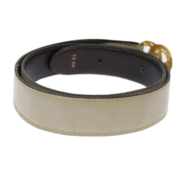 GUCCI Belt Leather 33.5"" White am4713