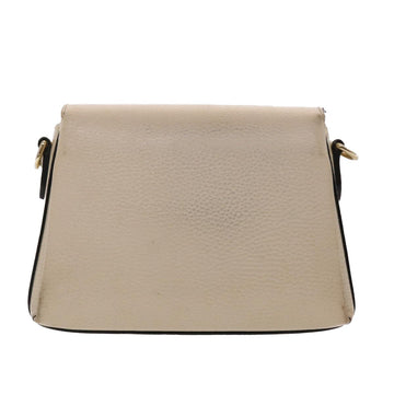 GUCCI Interlocking Chain Shoulder Bag Leather White 607720 am4734
