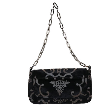 GUCCI Chain Shoulder Bag Velor Black 0013829 am4747