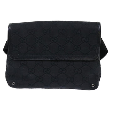 GUCCI GG Canvas Waist Bag Canvas Black 92543 am4830