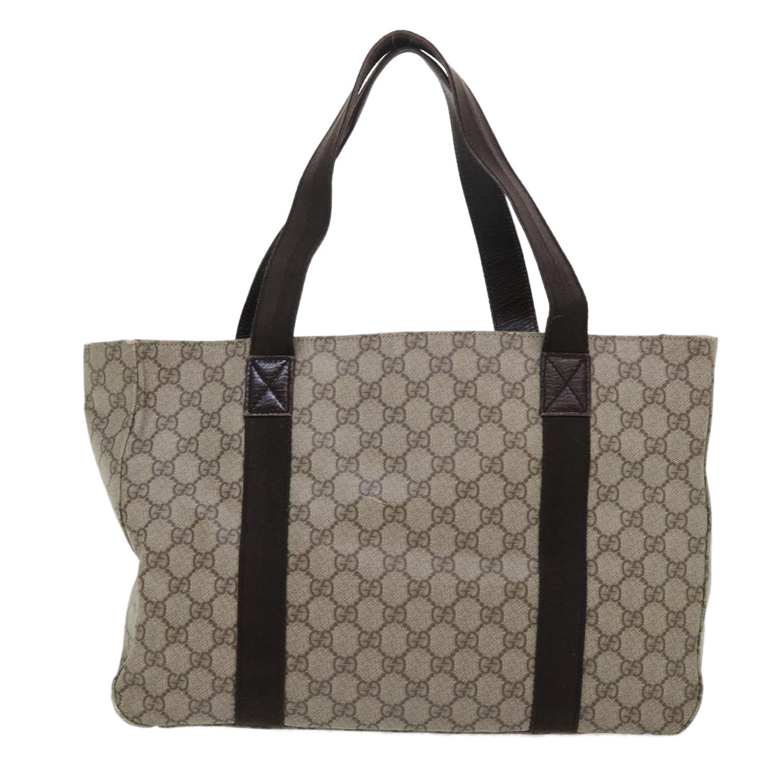 GUCCI GG Canvas Web Sherry Line Shoulder Bag PVC Leather 2Set Beige am4903