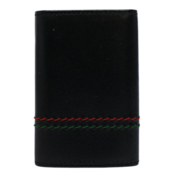 GUCCI Key Case Leather Black Red Green 138052 am5177