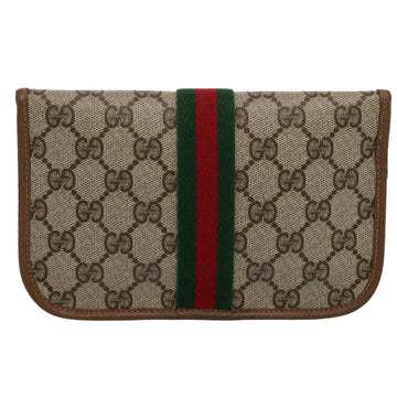 GUCCI GG Supreme Web Sherry Line Pouch Beige Red Green 89 01 021 am5317